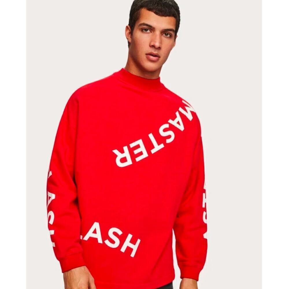 Scotch and Soda Men's Master Clash Artwork Sweater Size XXL Red
